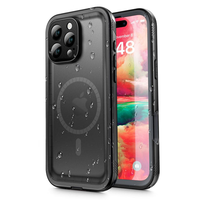 Husa de protectie ShellBox Waterproof IP68 compatibil cu iPhone 16 Pro Max, Negru