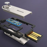 Gadget Baseus Wireless Audio Receiver BA01 (CABA01-01), Jack 3.5mm to Car Auxiliary, USB, Bluetooth 5.0, Zinc Alloy, Negru