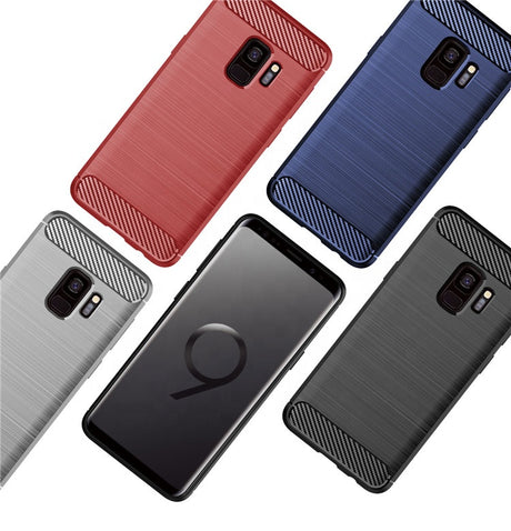 Husa de protectie Techsuit Carbon Silicone compatibil cu Samsung Galaxy S9, Negru