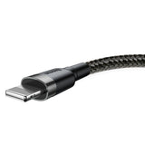 Cablu Baseus Cafule (CALKLF-CG1), USB to Lightning, 1.5A, 2m, Gri Black