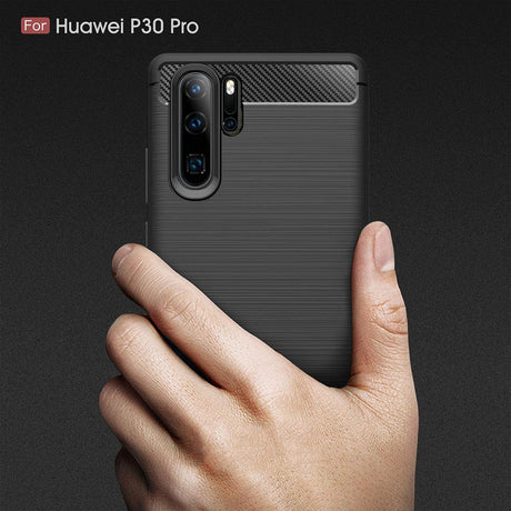 Husa de protectie Techsuit Carbon Silicone compatibil cu Huawei P30 Pro / P30 Pro New Edition, Negru