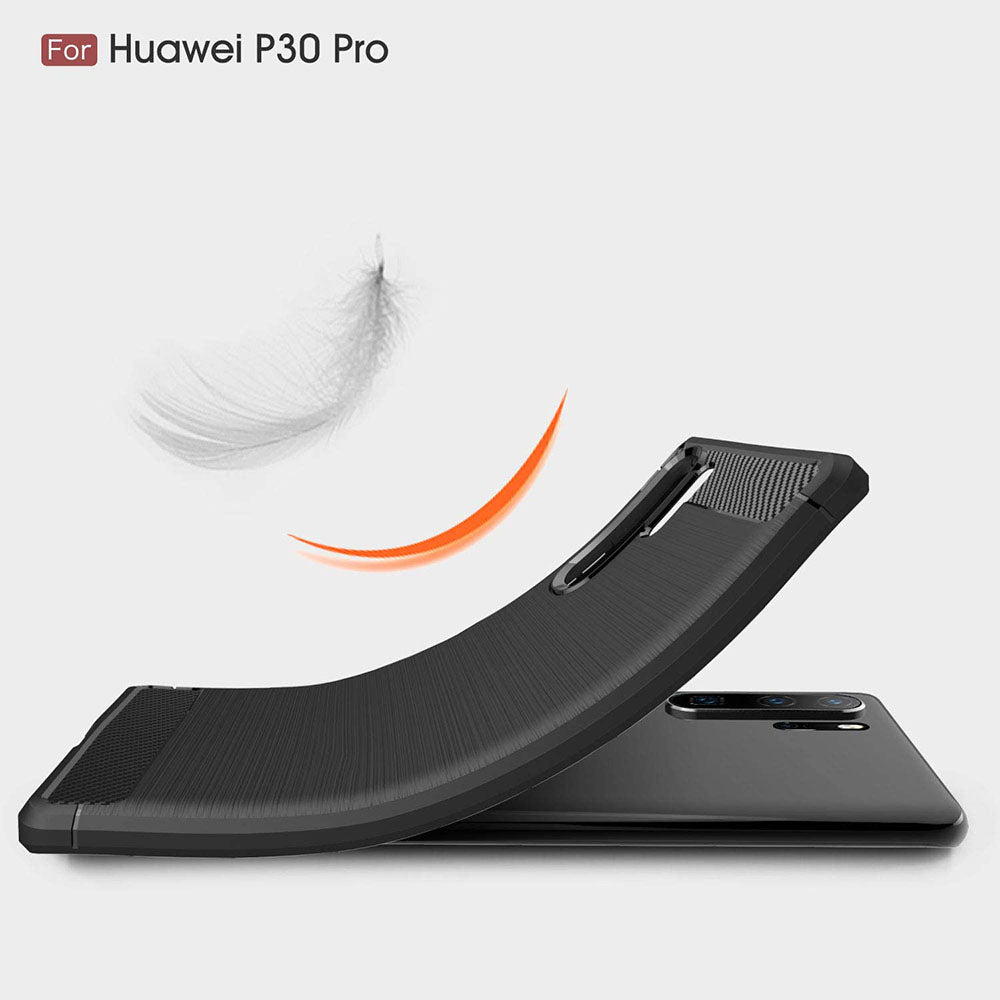 Husa de protectie Techsuit Carbon Silicone compatibil cu Huawei P30 Pro / P30 Pro New Edition, Negru