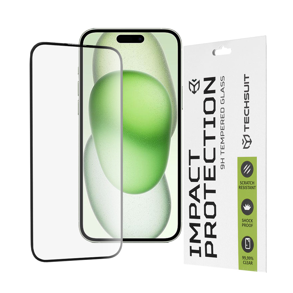 Folie de protectie Techsuit 111D Full Cover / Full Glue Glass compatibil cu iPhone 15 Plus / iPhone 16 Plus, Negru