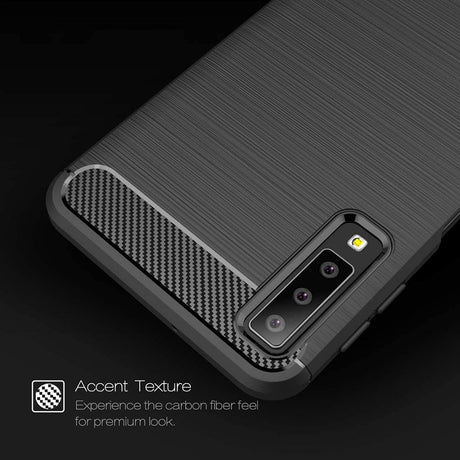 Husa de protectie Techsuit Carbon Silicone compatibil cu Samsung Galaxy A7 2018, Negru