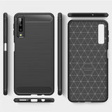 Husa de protectie Techsuit Carbon Silicone compatibil cu Samsung Galaxy A7 2018, Negru