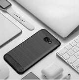 Husa de protectie Techsuit Carbon Silicone compatibil cu Samsung Galaxy J4 Plus, Negru