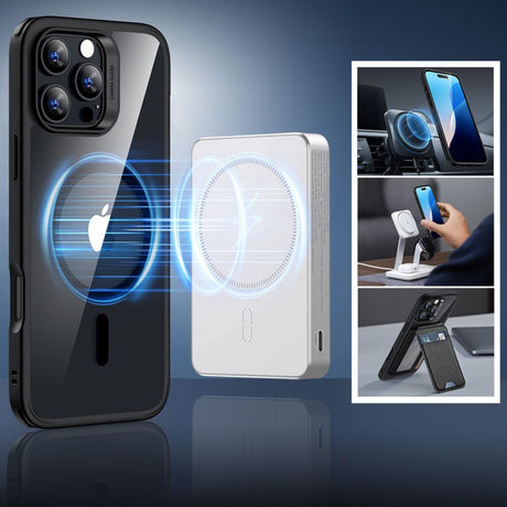 Folie de protectie ESR Classic Hybrid HaloLock compatibil cu iPhone 16 Pro Max, Transparent / Black