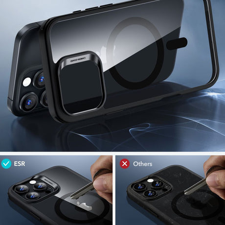 Folie de protectie ESR Classic Hybrid HaloLock compatibil cu iPhone 16 Pro Max, Transparent / Black