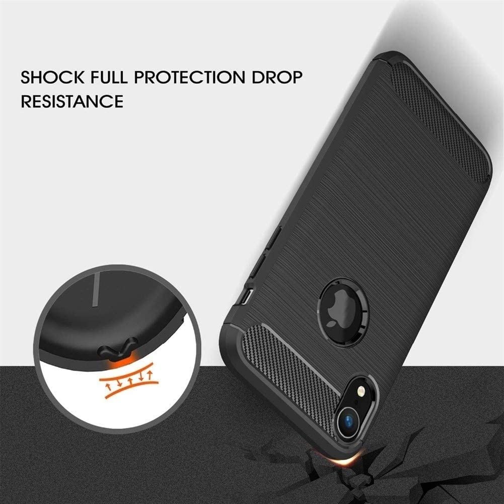 Husa de protectie Techsuit Carbon Silicone compatibil cu iPhone XR, Negru