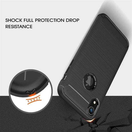 Husa de protectie Techsuit Carbon Silicone compatibil cu iPhone XR, Negru
