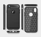 Husa de protectie Techsuit Carbon Silicone compatibil cu iPhone XR, Negru