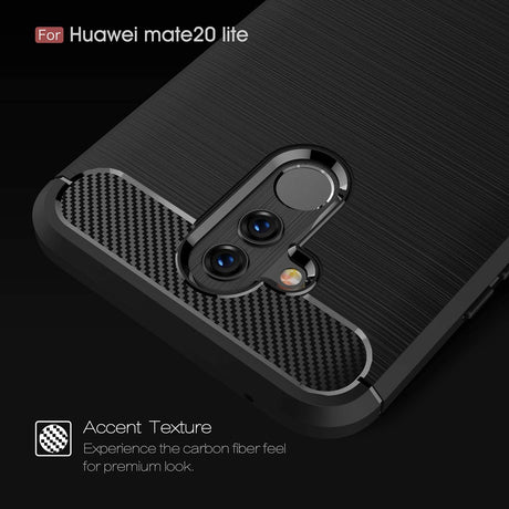Husa de protectie Techsuit Carbon Silicone compatibil cu Huawei Mate 20 lite, Negru