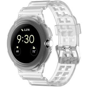 Curea smartwatch Techsuit Watchband (W065) compatibil cu Google Pixel Watch / Watch 2 / Watch 3 / Watch 4 41mm, Transparent