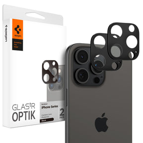 Folie de protectie Spigen (set de 2) Optik.tR Camera Glass (AGL05273) compatibil cu iPhone 14 Pro / Pro Max / 15 Pro / Pro Max / 16 Pro / Pro Max, Negru