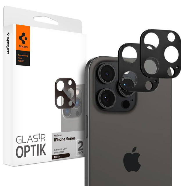 Folie de protectie Spigen (set de 2) Optik.tR Camera Glass (AGL05273) compatibil cu iPhone 14 Pro / Pro Max / 15 Pro / Pro Max / 16 Pro / Pro Max, Negru