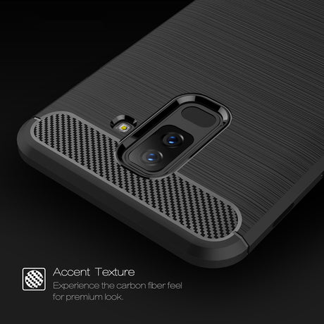 Husa de protectie Techsuit Carbon Silicone compatibil cu Samsung Galaxy A6 Plus 2018, Negru