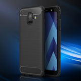 Husa de protectie Techsuit Carbon Silicone compatibil cu Samsung Galaxy A6 2018, Negru