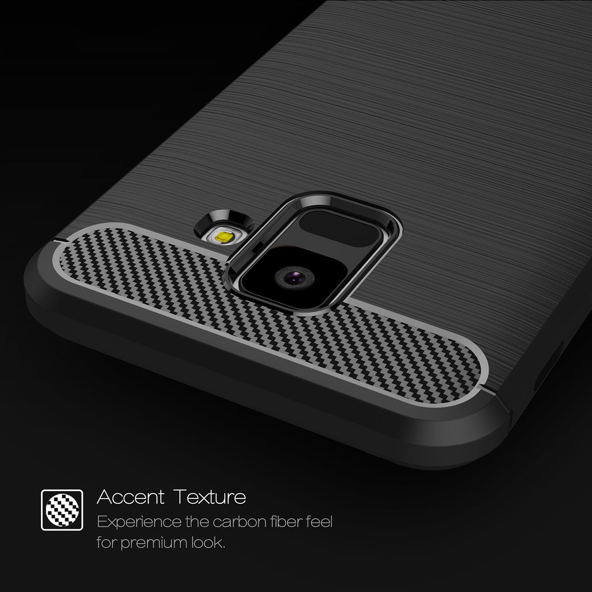 Husa de protectie Techsuit Carbon Silicone compatibil cu Samsung Galaxy A6 2018, Negru