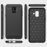 Husa de protectie Techsuit Carbon Silicone compatibil cu Samsung Galaxy A6 2018, Negru