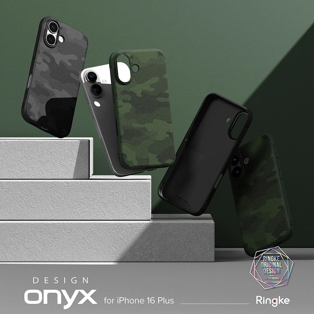 Husa de protectie Ringke Onyx Design compatibil cu iPhone 16 Plus, Camo Green