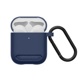 Casti Techsuit Carbon Silicone, for AirPods 1 / AirPods 2, Bleumarin