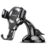 Suport Baseus Osculum (SUYL-XP0S), Gravity Grip for Dashboard, Windshield, 360° Rotating, Suction Cup Clamp, Negru / Silver