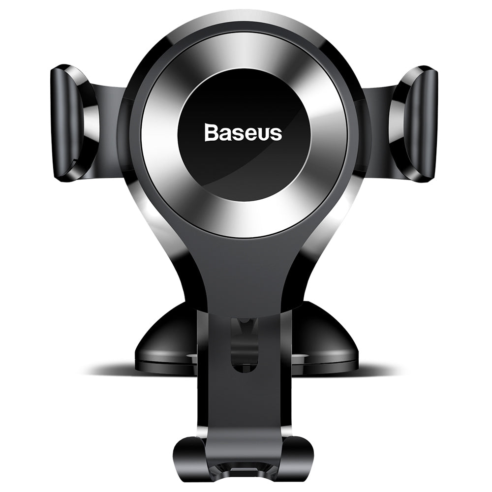 Suport Baseus Osculum (SUYL-XP0S), Gravity Grip for Dashboard, Windshield, 360° Rotating, Suction Cup Clamp, Negru / Silver