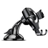 Suport Baseus Osculum (SUYL-XP0S), Gravity Grip for Dashboard, Windshield, 360° Rotating, Suction Cup Clamp, Negru / Silver