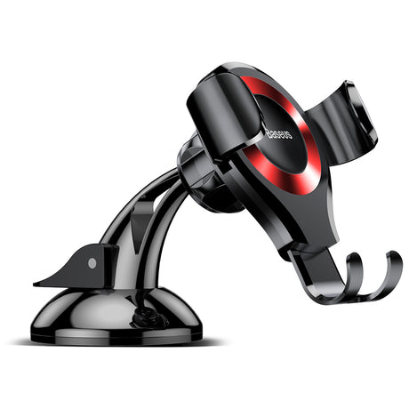 Suport Baseus Osculum (SUYL-XP09), Gravity Grip for Dashboard, Windshield, 360° Rotating, Suction Cup Clamp, Negru / Red