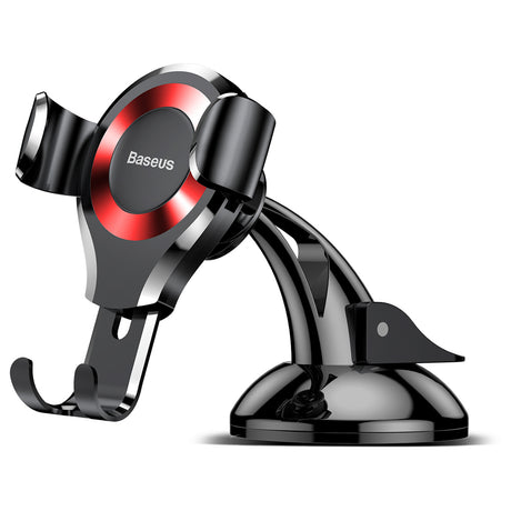 Suport Baseus Osculum (SUYL-XP09), Gravity Grip for Dashboard, Windshield, 360° Rotating, Suction Cup Clamp, Negru / Red