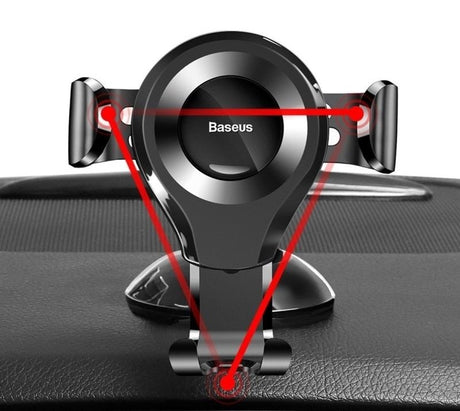 Suport Baseus Osculum (SUYL-XP01), Gravity Grip for Dashboard, Windshield, 360° Rotating, Suction Cup Clamp, Negru