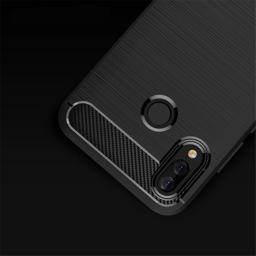 Husa de protectie Techsuit Carbon Silicone compatibil cu Huawei P20 lite, Negru