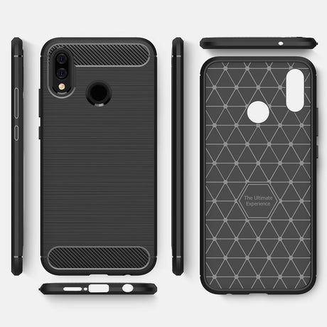 Husa de protectie Techsuit Carbon Silicone compatibil cu Huawei P20 lite, Negru