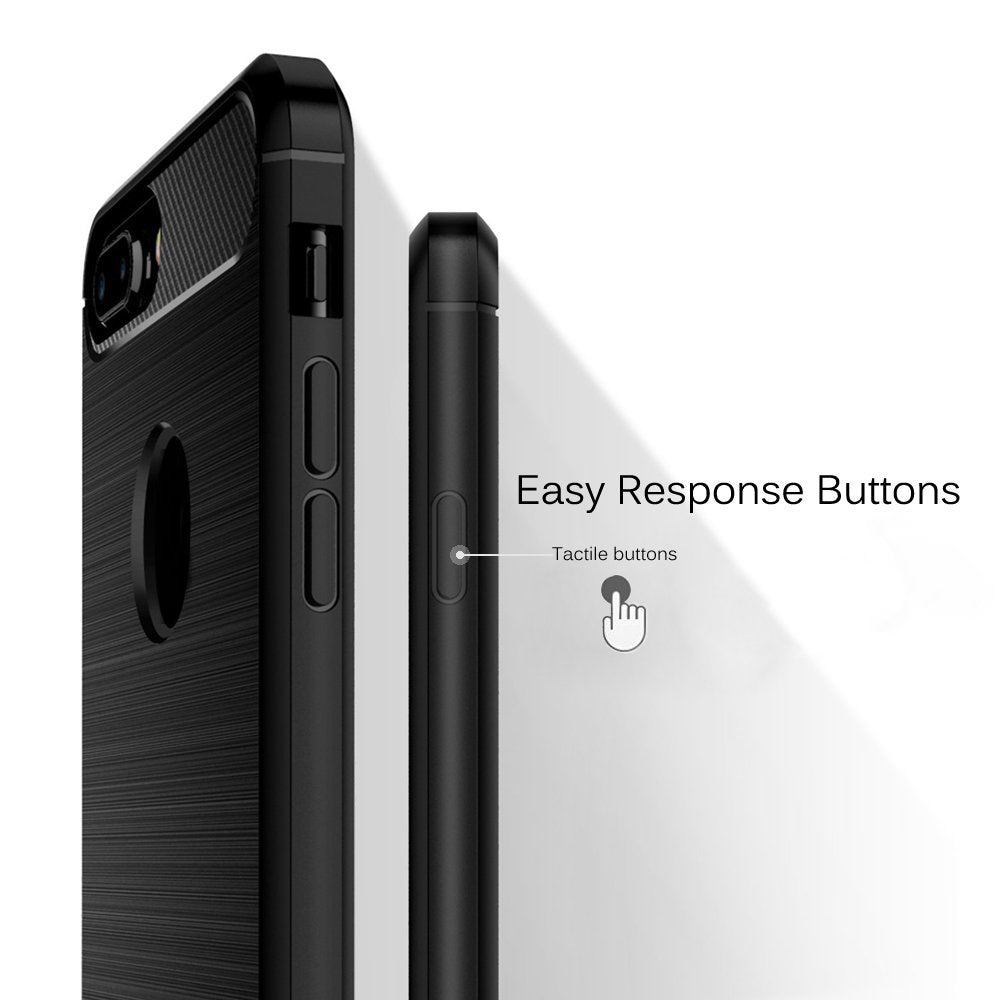 Husa de protectie Techsuit Carbon Silicone compatibil cu iPhone 7 Plus, Negru
