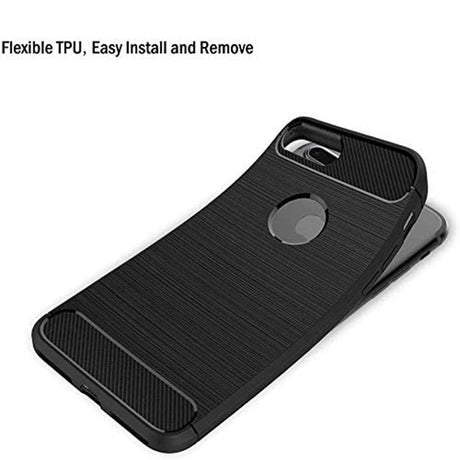 Techsuit Carbon Silicone husă neagră pentru iPhone 7 Plus