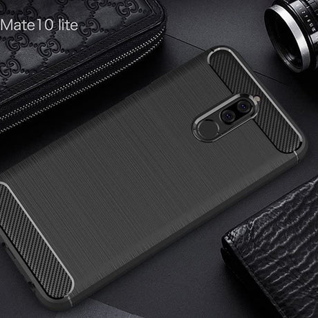 Husa de protectie Techsuit Carbon Silicone compatibil cu Huawei Mate 10 Lite, Negru