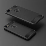 Husa de protectie Techsuit Carbon Silicone compatibil cu iPhone 7 / iPhone 8, Negru