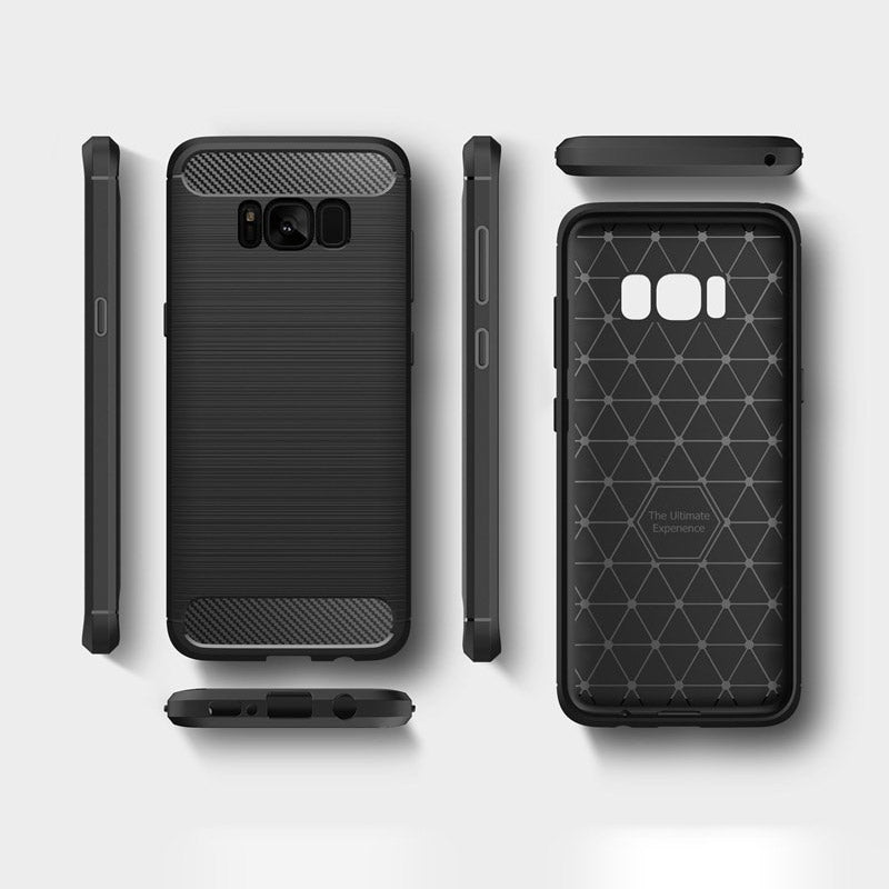 Husa de protectie Techsuit Carbon Silicone compatibil cu Samsung Galaxy S8, Negru