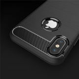 Husa de protectie Techsuit Carbon Silicone compatibil cu iPhone X / iPhone XS, Negru