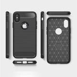 Husa de protectie Techsuit Carbon Silicone compatibil cu iPhone X / iPhone XS, Negru