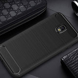 Husa de protectie Techsuit Carbon Silicone compatibil cu Samsung Galaxy J7 2017, Negru