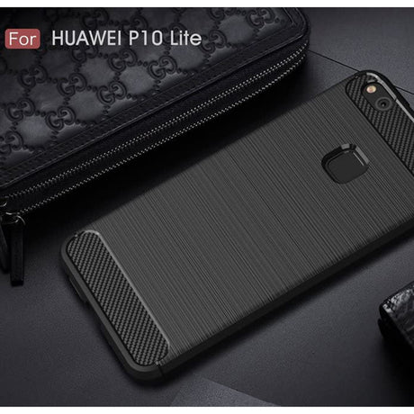 Husa de protectie Techsuit Carbon Silicone compatibil cu Huawei P10 Lite, Negru
