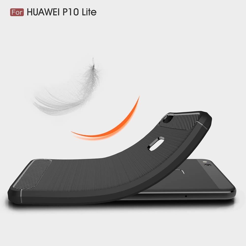 Husa de protectie Techsuit Carbon Silicone compatibil cu Huawei P10 Lite, Negru