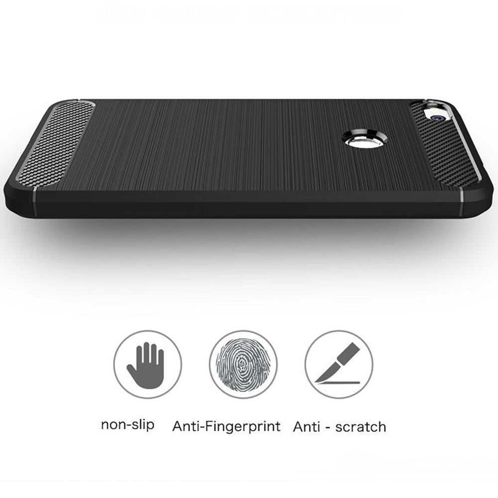 Husa de protectie Techsuit Carbon Silicone compatibil cu Huawei P9 Lite 2017 / P8 Lite 2017, Negru