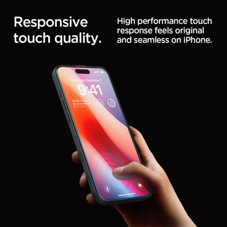 Folie de protectie Spigen Glas.tR EZ-FIT (AGL07935) compatibil cu iPhone 16 Pro, Transparent