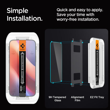 Folie de protectie Spigen Glas.tR EZ-FIT (AGL07935) compatibil cu iPhone 16 Pro, Transparent