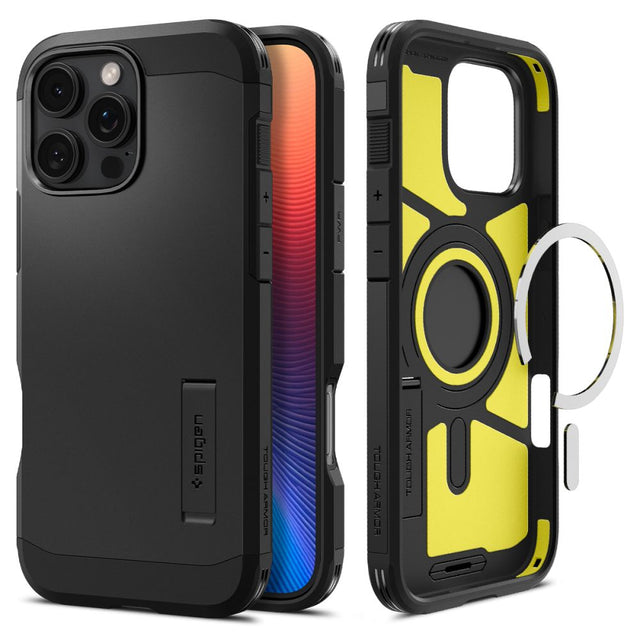 Husa de protectie Spigen Tough Armor MagSafe (ACS08146) compatibil cu iPhone 16 Pro, Negru