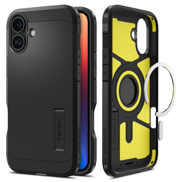 Husa de protectie Spigen Tough Armor MagSafe (ACS08085) compatibil cu iPhone 16 Plus, Negru