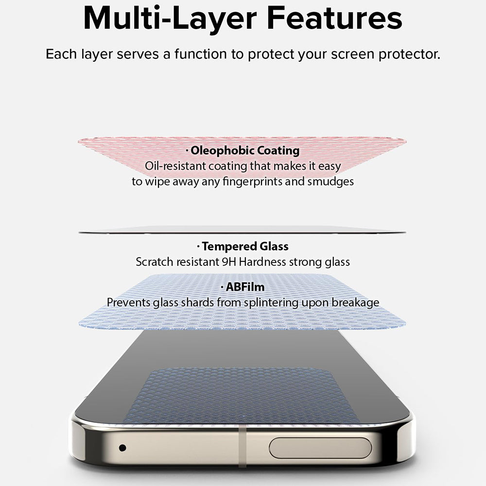 Folie de protectie Ringke Easy Slide Tempered Glass (set de 2) compatibil cu Google Pixel 9 Pro XL, Transparent