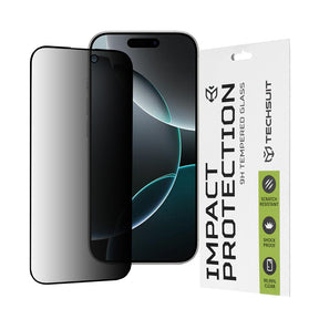 Folie de protectie Techsuit 111D Privacy Full Glue compatibil cu iPhone 16 Pro, Negru